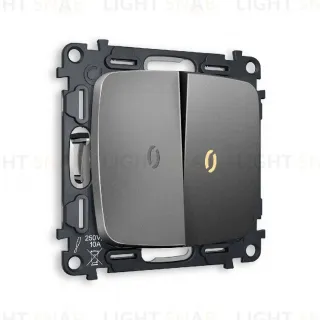 Комплект механизма 2-кл выключателя с подсветкой Ambrella Volt Omega MO654010