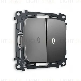 Комплект механизма 2-кл выключателя с подсветкой Ambrella Volt Omega MO654015