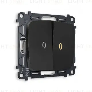 Комплект механизма 2-кл выключателя с подсветкой Ambrella Volt Omega MO804010