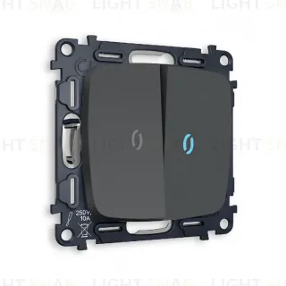 Комплект механизма 2-кл проходного выключателя с подсветкой Ambrella Volt Omega MO904040