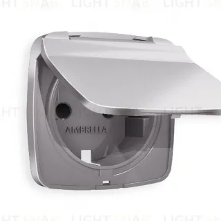 Лицевая панель для розетки с/з со шторками и крышкой Ambrella Volt Omega OP5080