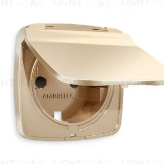 Лицевая панель для розетки с/з со шторками и крышкой Ambrella Volt Omega OP6080