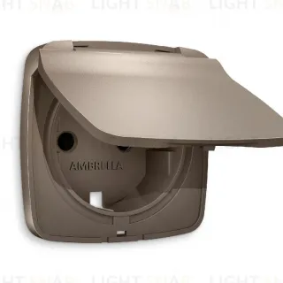 Лицевая панель для розетки с/з со шторками и крышкой Ambrella Volt Omega OP6380