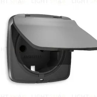 Лицевая панель для розетки с/з со шторками и крышкой Ambrella Volt Omega OP6580