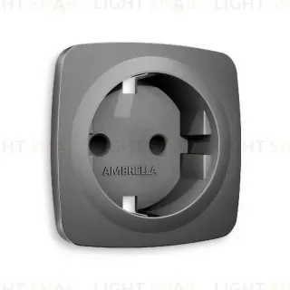 Лицевая панель для розетки с/з со шторками Ambrella Volt Omega OP6570