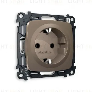 Комплект механизма розетки с/з на винтовых зажимах Ambrella Volt Omega MO636010