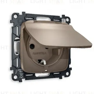 Комплект механизма розетки с/з со шторками и крышкой Ambrella Volt Omega MO638010