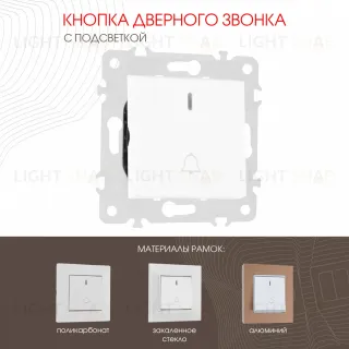 Кнопка дверного звонка с подсветкой Arte Milano 203.37-1.white