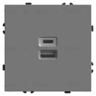 Розетка 2-местная USB + Type C Stekker Эмили RST10-5115-10 49957