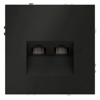 Розетка компьютерная двойная Voltum S70 VLS060208 (черный матовый)