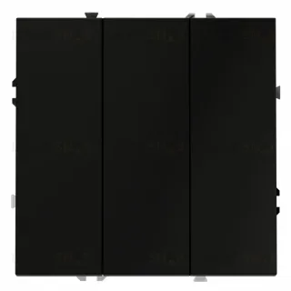 Выключатель трехклавишный Voltum S70 VLS030108 (черный матовый)