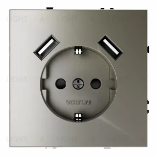 Розетка с USB, А+А Voltum S70 VLS040404 (шелк)