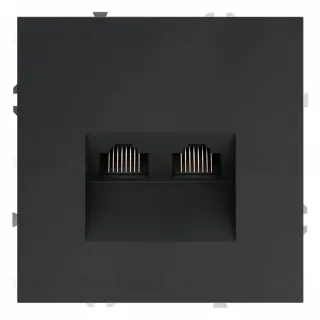 Розетка компьютерная двойная Voltum S70 VLS060207 (графит)
