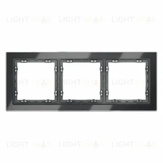 Рамка на 3 поста Voltum S70 VLS110307 (графит, стекло)