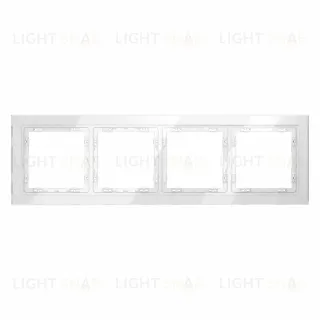 Рамка на 4 поста Voltum S70 VLS110401 (белый, стекло)