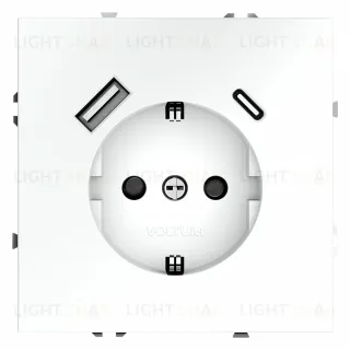 Розетка с USB, A+C Voltum S70 VLS040502 (белый матовый)