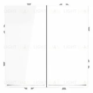 Выключатель двухклавишный с подсветкой Voltum S70 VLS020201 (белый глянцевый)