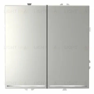 Выключатель двухклавишный с подсветкой Voltum S70 VLS020205 (сталь)