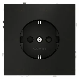 Розетка со шторками Voltum S70 VLS040208 (черный матовый)
