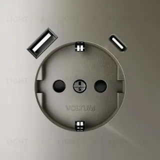 Розетка с USB, A+C Voltum S70 VLS040504 (шелк)