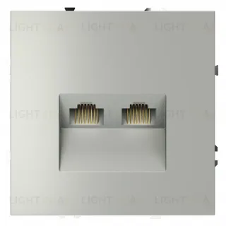 Розетка компьютерная двойная Voltum S70 VLS060205 (сталь)