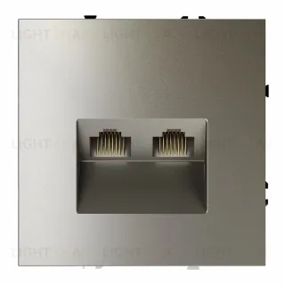 Розетка компьютерная двойная Voltum S70 VLS060204 (шелк)
