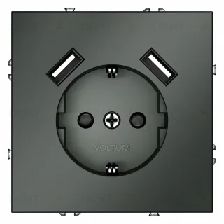 Розетка с USB, А+А Voltum S70 VLS040406 (титан)