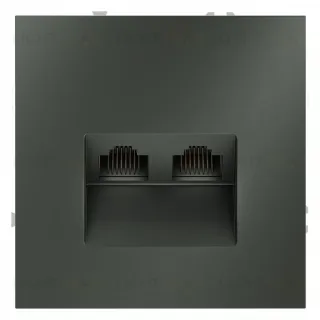Розетка компьютерная двойная Voltum S70 VLS060206 (титан)