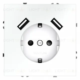 Розетка с USB Voltum S70 VLS040402 (белый матовый)