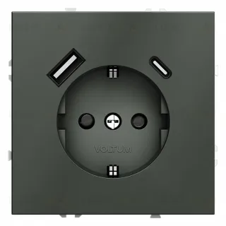 Розетка с USB, A+C Voltum S70 VLS040506 (титан)