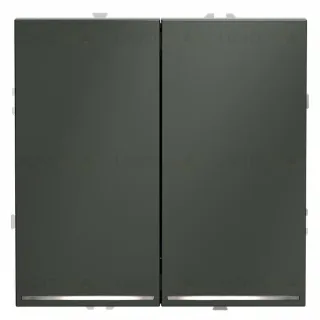Выключатель двухклавишный с подсветкой Voltum S70 VLS020206 (титан)