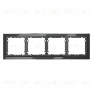 Рамка на 4 поста Voltum S70 VLS110407 (графит, стекло)