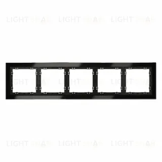 Рамка на 5 постов Voltum S70 VLS110508 (черный,стекло)