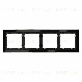 Рамка на 4 поста Voltum S70 VLS110408 (черный,стекло)