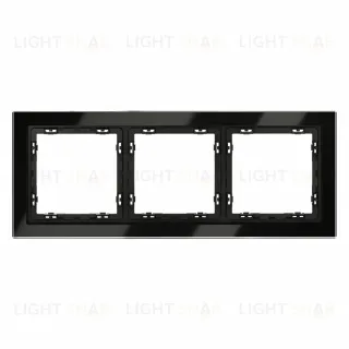 Рамка на 3 поста Voltum S70 VLS110308 (черный,стекло)