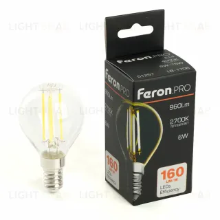 Лампа светодиодная Feron E14 6W 2700K LB-1706 51256
