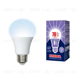 Лампа светодиодная Volpe Norma LED-A60-9W/6500K/E27/FR/NR картон UL-00005624