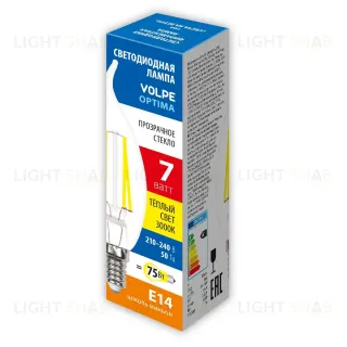 Лампа светодиодная Volpe Optima LED-CW35-7W/3000K/E14/CL/SLF UL-00008340