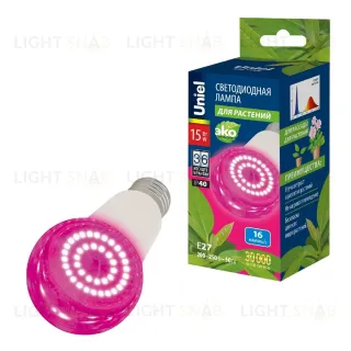 Лампа для растений Uniel LED-A60-15W/SPSB/E27/CL PLP30WH UL-00010107