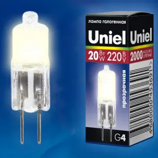 Лампа галогенная Uniel JC-220/20/G4 CL 01822