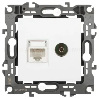 Розетка комбинированная RJ45+TV Эра 12-3110-01М Б0065691