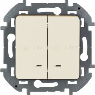 Выключатель двухклавишный с подсветкой/индикацией Legrand Inspiria 673631
