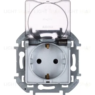Розетка с/з со шторками с защитной крышкой Legrand Inspiria 673742
