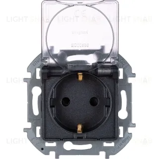Розетка с/з со шторками с защитной крышкой Legrand Inspiria 673743