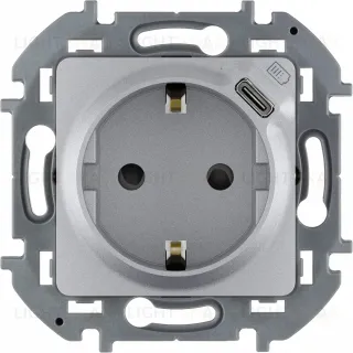 Розетка с/з с USB тип C со шторками Legrand Inspiria 673772