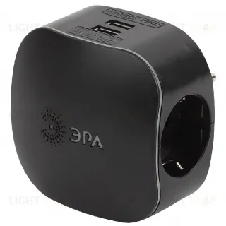 Разветвитель электрический Эра SP-3e-USB-BLACK Б0046364