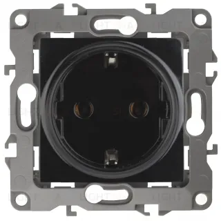 Розетка 2P+E Schuko со шторками Эра 12-2102-06 Б0014692