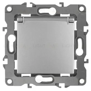 Розетка 2P+E Schuko со шторками с крышкой Эра 12-2103-03 Б0014695