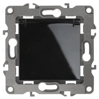 Розетка 2P+E Schuko со шторками с крышкой Эра 12-2103-06 Б0014698