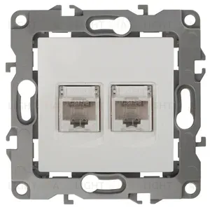 Розетка информационная двойная 2XRJ45 Эра 12-3108-02 Б0014730